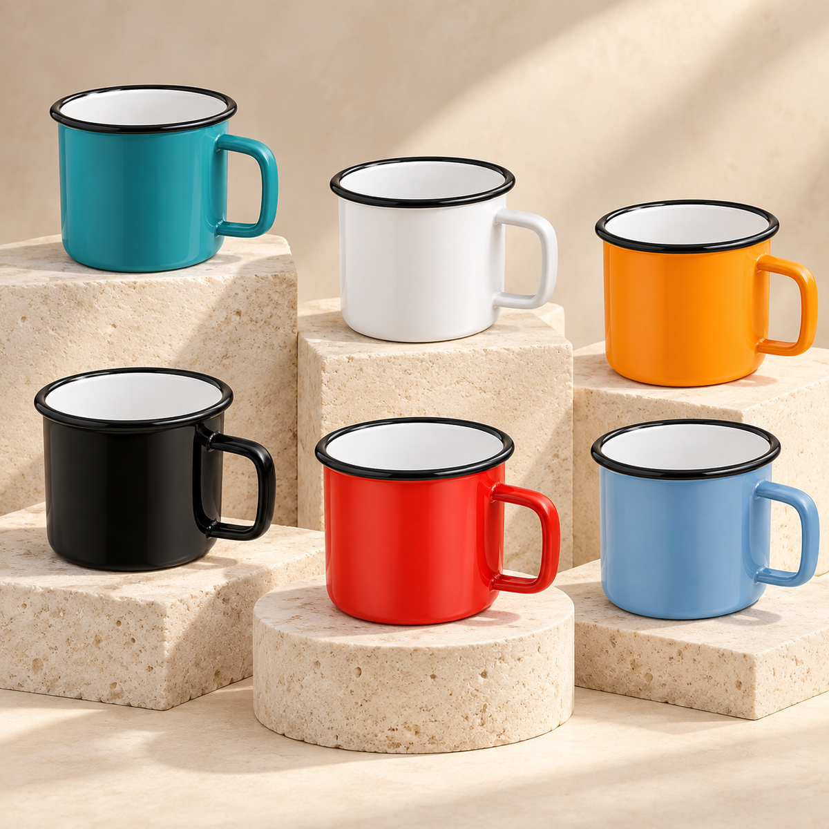Dwellzaro Enamel Camping Mug Set
