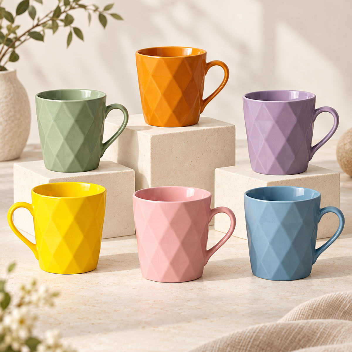 Dwellzaro Matte Ceramic Mug Set