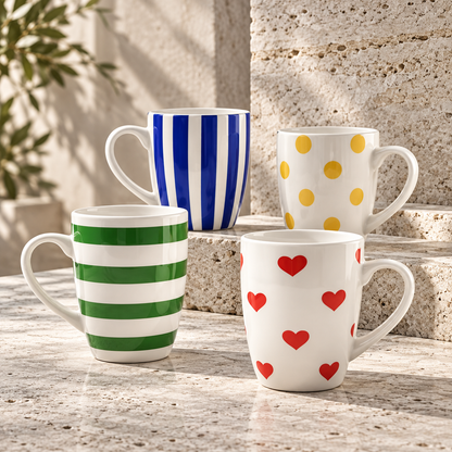 Dwellzaro Colorful Ceramic Mug Set