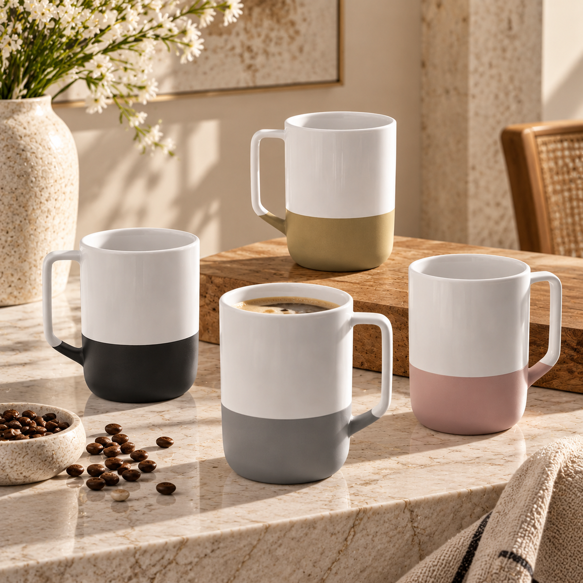 Dwellzaro Ceramic Mug Set