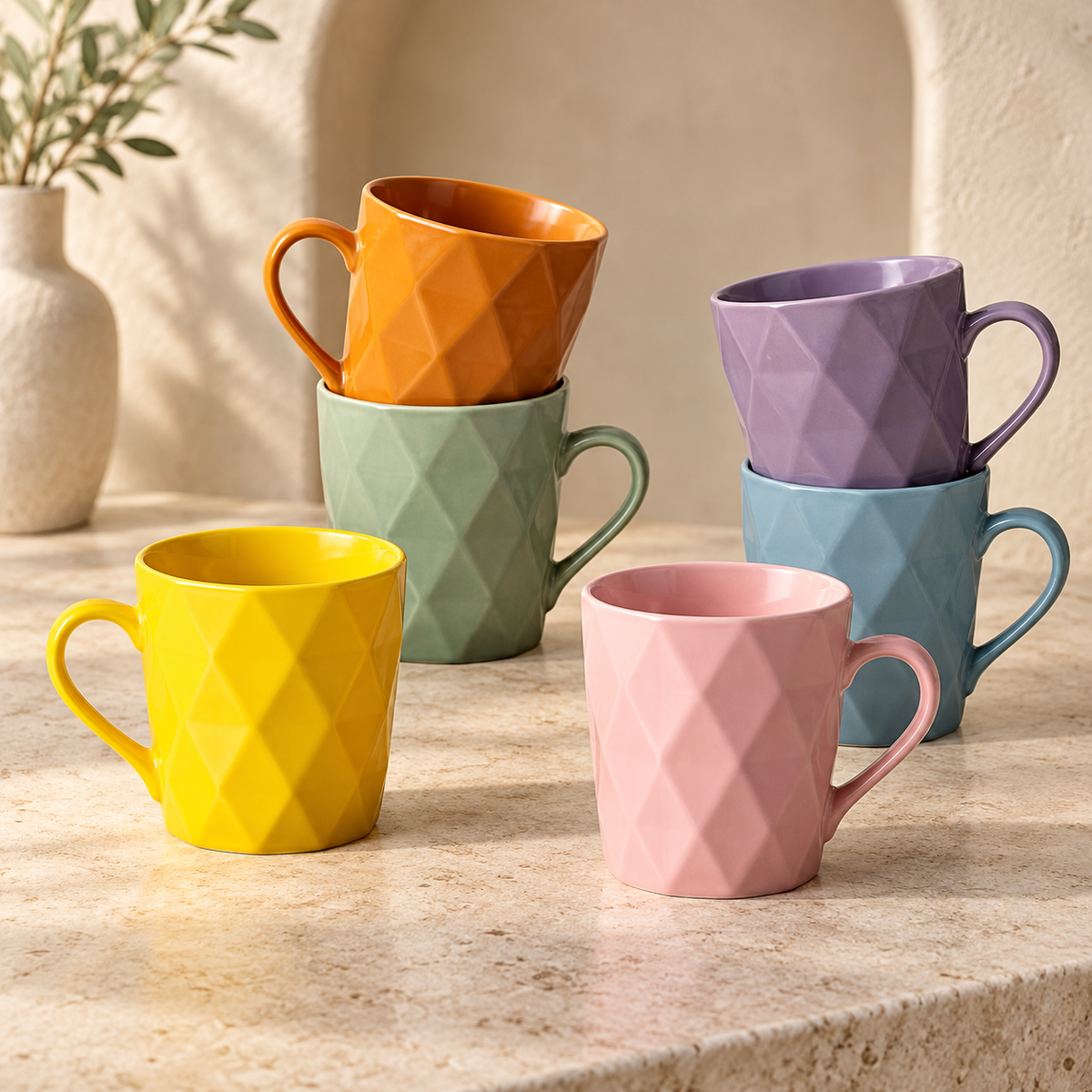 Dwellzaro Matte Ceramic Mug Set