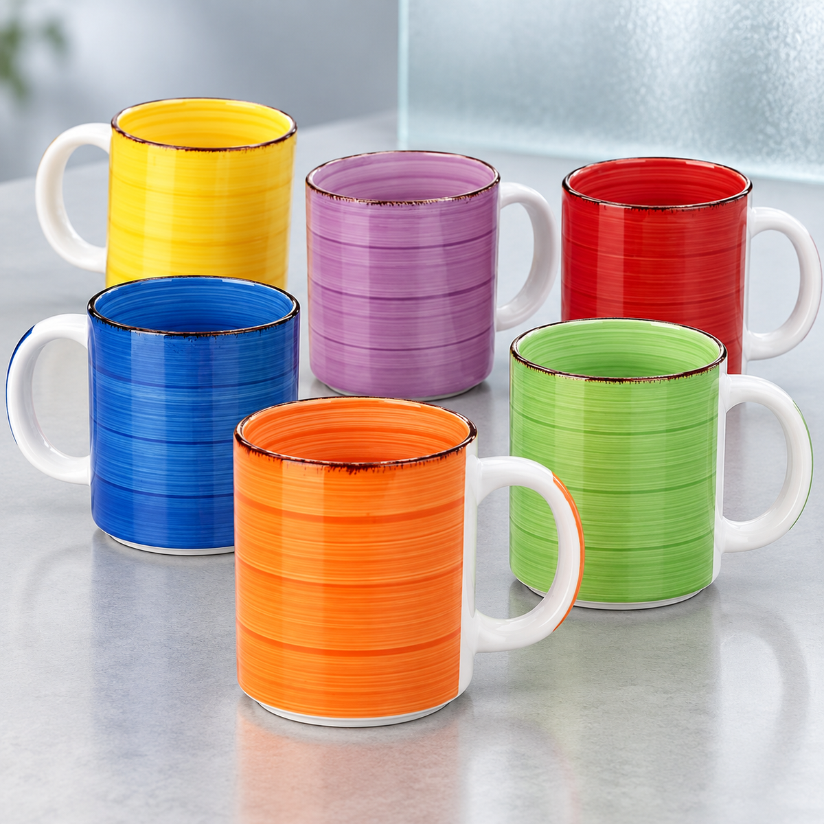 Dwellzaro Colorful Ceramic Mug Set