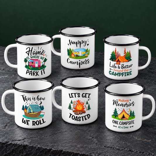 Dwellzaro Enamel Camping Mug Set