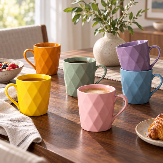 Dwellzaro Matte Ceramic Mug Set