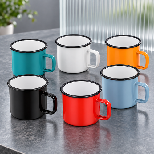 Dwellzaro Enamel Camping Mug Set