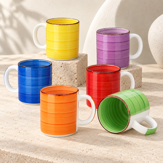 Dwellzaro Colorful Ceramic Mug Set