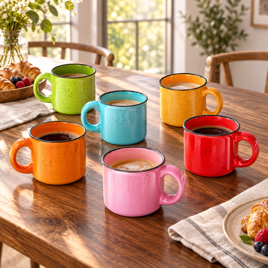 Dwellzaro Vibrant Ceramic Mug Set