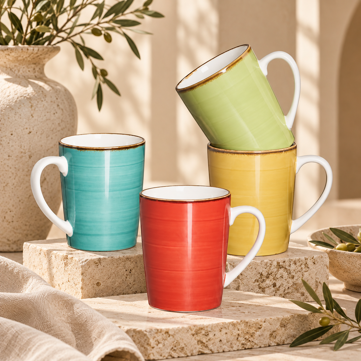 Dwellzaro Colorful Ceramic Coffee Mugs